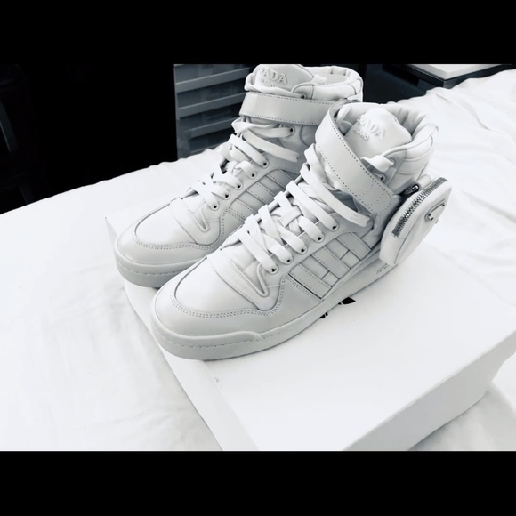 Prada White High-Top Sneakers - Picture 1 of 7
